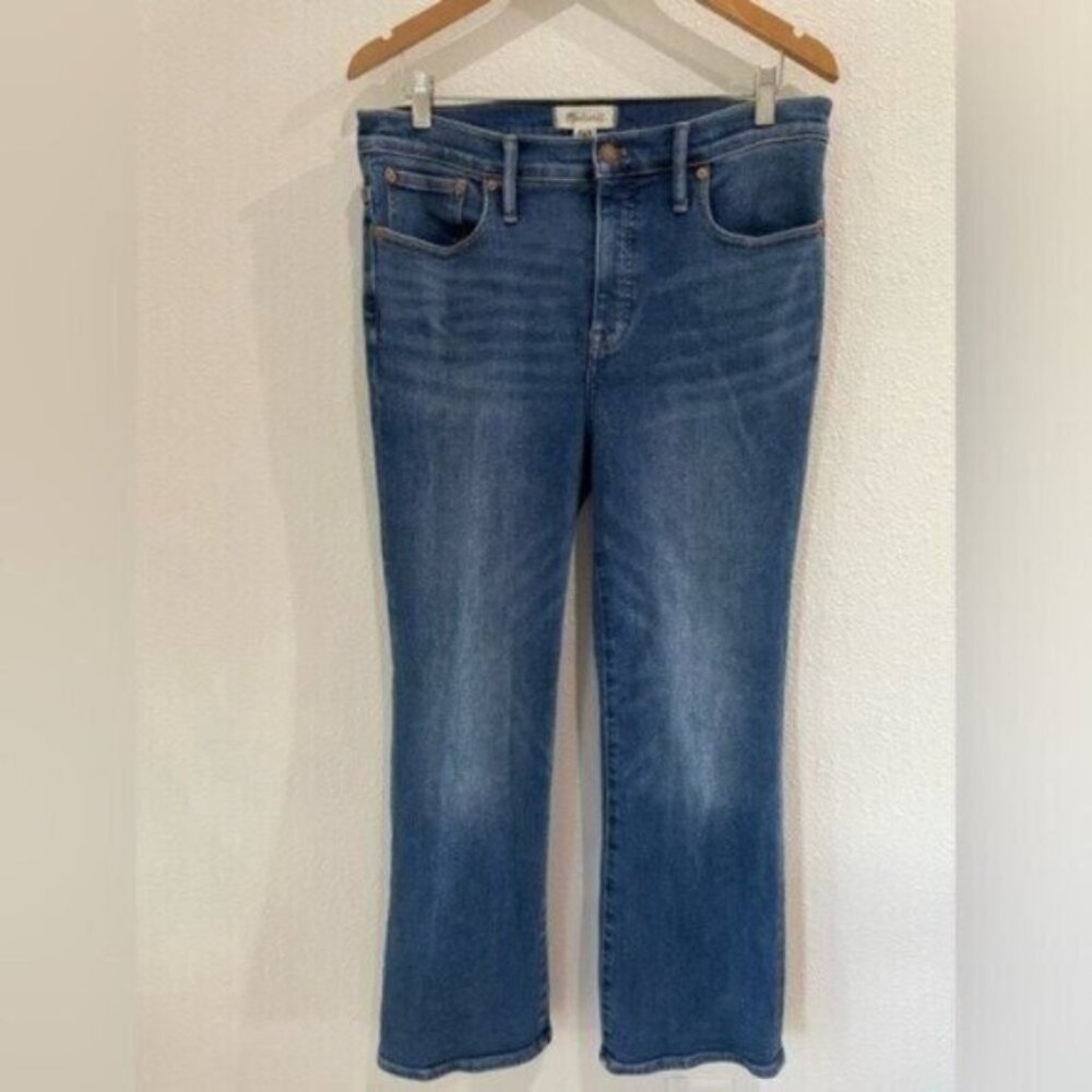 Madewell High Rise Cali Demi Boot Jeans Preppy Contemporary Stretch Mini Flare - Picture 2 of 10